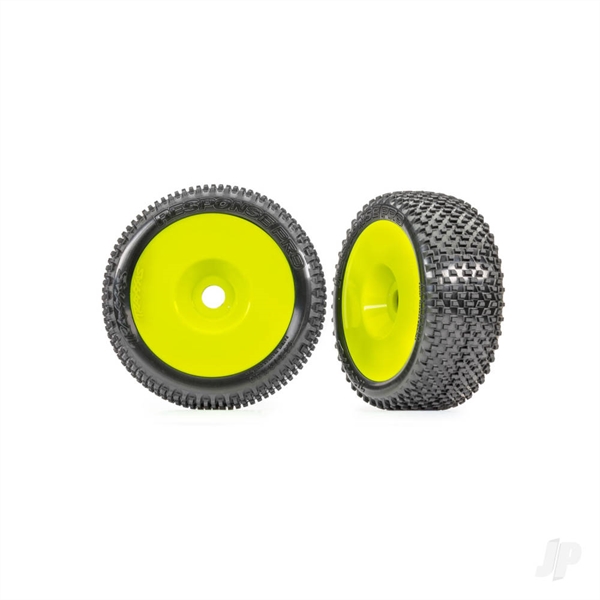 Tyres & wheels, assembled, glued (yellow dished 3.0" wheels, Response Pro 3.0" tyres, foam inserts) (2)
