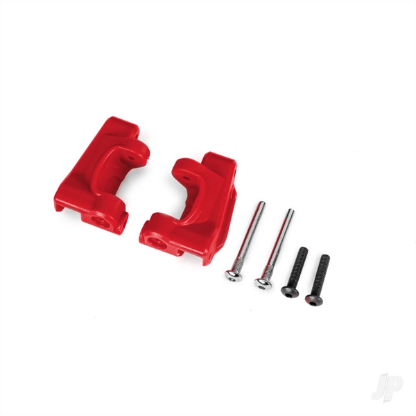 Caster blocks (c-hubs), extreme heavy duty, red (left & right)/ 3x26mm hinge pins (2)/ 3x15mm BCS (2) (for use with #9182 upgrade kit)