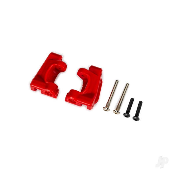Caster blocks (c-hubs), extreme heavy duty, red (left & right)/ 3x26mm hinge pins (2)/ 3x15mm BCS (2) (for use with #9180 and 9181 upgrade kit)
