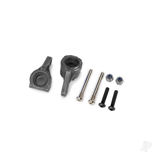 Steering blocks, extreme heavy duty, gray (left & right)/ 3x26mm hinge pins (2)/ 3x15mm BCS (2) (for use with #9180, 9181, 9182 upgrade kit)