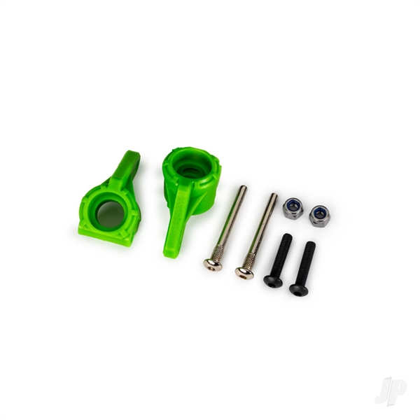 Steering blocks, extreme heavy duty, green (left & right)/ 3x26mm hinge pins (2)/ 3x15mm BCS (2) (for use with #9180, 9181, 9182 upgrade kit)