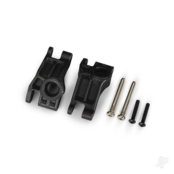 Carriers, stub axle, rear, extreme heavy duty, black (left & right)/ 3x31mm hinge pins (2)/ 3x18mm BCS (2) (for use with #9180, 9181, 9182 upgrade kit)