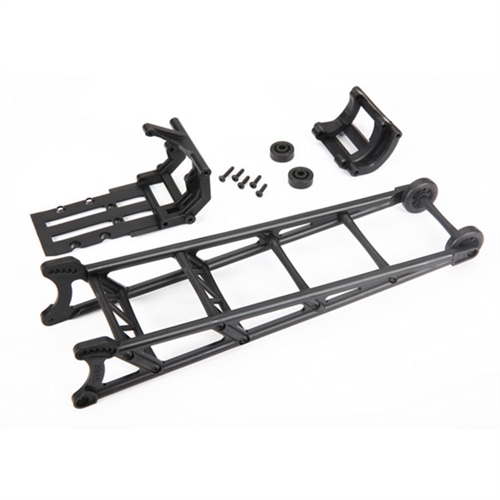 Wheelie bar, black (assembled)/ wheelie bar mount