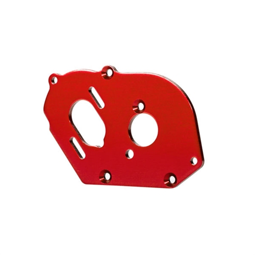 Plate, motor, 6061-T6 Aluminium (red-anodised) (4mm thick)/ 3x10mm CS with split and flat washer (2)