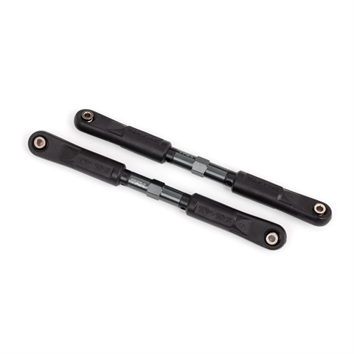 Toe links, Sledge (TUBES dark titanium-anodised, 7075-T6 aluminium, stronger than titanium) (120mm) (2)/ rod ends, assembled with steel hollow balls (4)/ aluminium wrench, 8mm (1)
