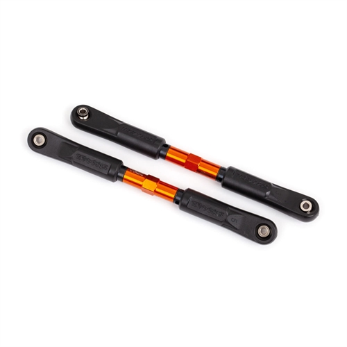 Toe links, Sledge (TUBES orange-anodised, 7075-T6 aluminium, stronger than titanium) (120mm) (2)/ rod ends, assembled with steel hollow balls (4)/ aluminium wrench, 8mm (1)