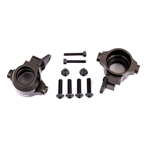 Steering blocks, 6061-T6 aluminium (dark titanium-anodised), left & right/ steering block arms (2)