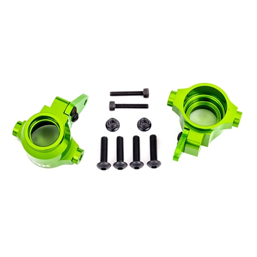Steering blocks, 6061-T6 aluminium (green-anodised), left & right/ steering block arms (2)