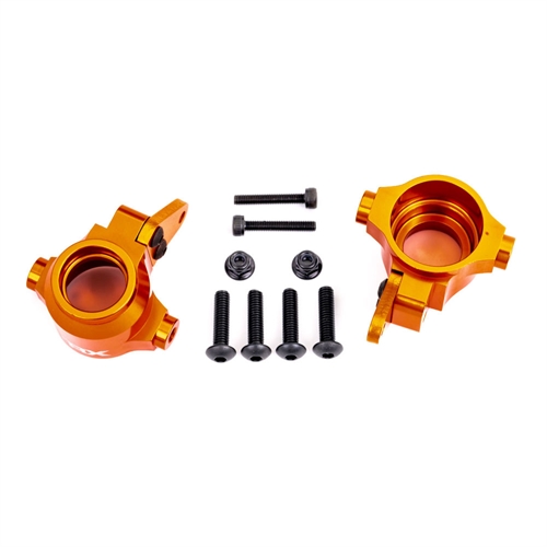 Steering blocks, 6061-T6 aluminium (orange-anodised), left & right/ steering block arms (2)