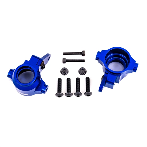 Steering blocks, 6061-T6 aluminium (blue-anodised), left & right/ steering block arms (2)