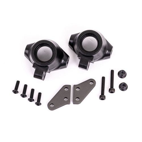 Steering blocks, left & right / steering block arms (aluminium, dark titanium-anodised) (2) / 3x18mm CS (2) / M3x0.5mm NL (2)