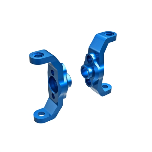 Caster blocks, 6061-T6 aluminium (blue-anodised) (left & right)