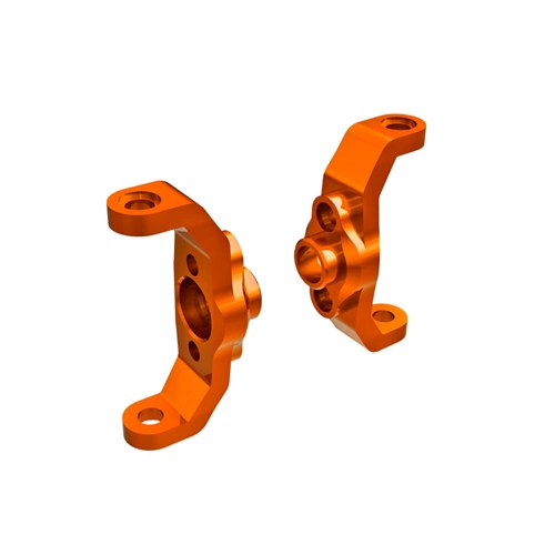 Caster blocks, 6061-T6 aluminium (orange-anodised) (left & right)