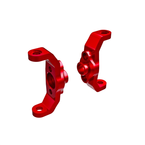 Caster blocks, 6061-T6 aluminium (red-anodised) (left & right)