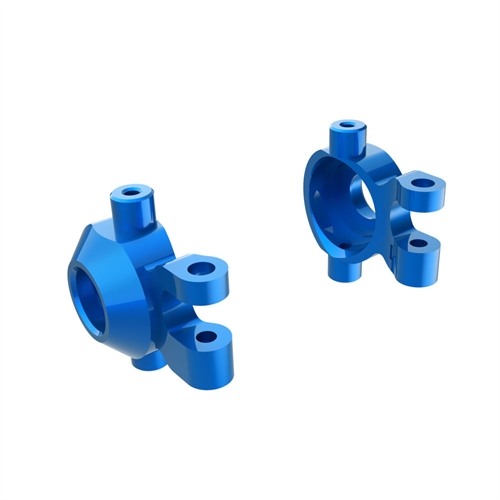 Steering blocks, 6061-T6 aluminium (blue-anodised) (left & right)/ 2.5x12mm BCS (with threadlock) (2)/ 2x6mm SS (with threadlock) (4)