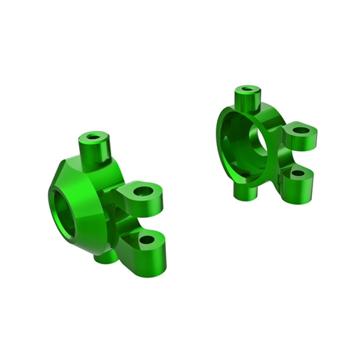Steering blocks, 6061-T6 aluminium (green-anodised) (left & right)/ 2.5x12mm BCS (with threadlock) (2)/ 2x6mm SS (with threadlock) (4)