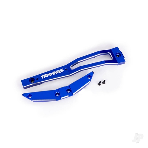 Chassis brace, front, 6061-T6 aluminium (blue-anodised/ 2.5x6mm CCS (with threadlock) (2)