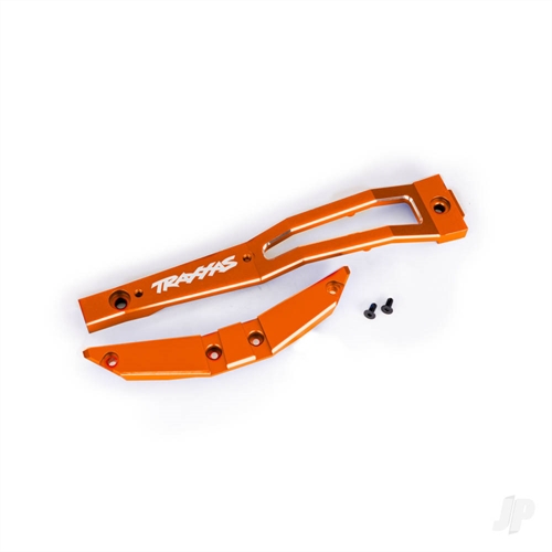 Chassis brace, front, 6061-T6 aluminium (orange-anodised/ 2.5x6mm CCS (with threadlock) (2)
