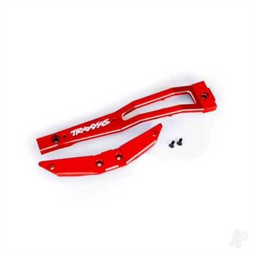Chassis brace, front, 6061-T6 aluminium (red-anodised/ 2.5x6mm CCS (with threadlock) (2)