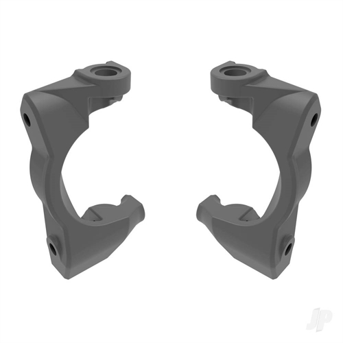 Caster blocks (c-hubs), left & right (gray)
