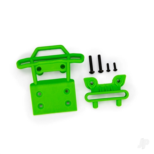 Bumper, front/ bumper mount, front/ 4x23mm BCS (2)/ 3x10mm BCS (2) (green)