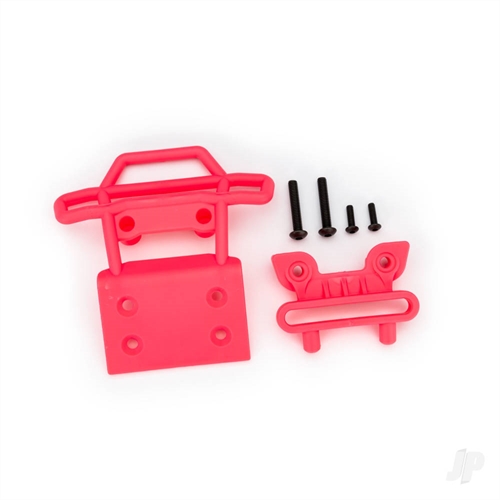 Bumper, front/ bumper mount, front / 4x23mm BCS (2)/ 3x10mm BCS (2) (pink)