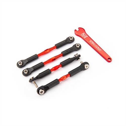 Turnbuckles, red-anodised, camber links,front 39mm/rear 49mm