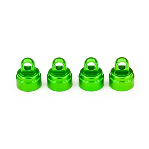 Shock caps, aluminium (green-anodised) (4) (Ultra Shocks)