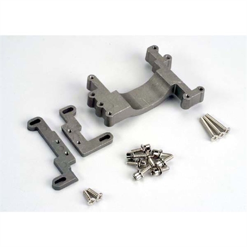 Engine mount, 2 piece, aluminium (w/ screws) (N. Stampede)