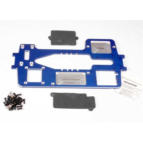 Chassis, 7075-T6 billet machined alum, 4mm(blue) w/hardware