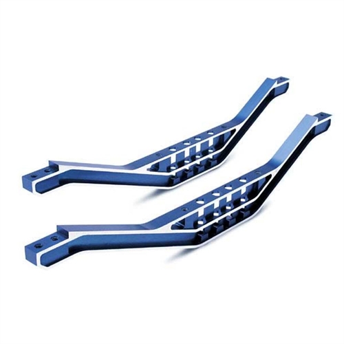 Chassis braces, lower machined 6061-T6 aluminium (blue) (2)/
