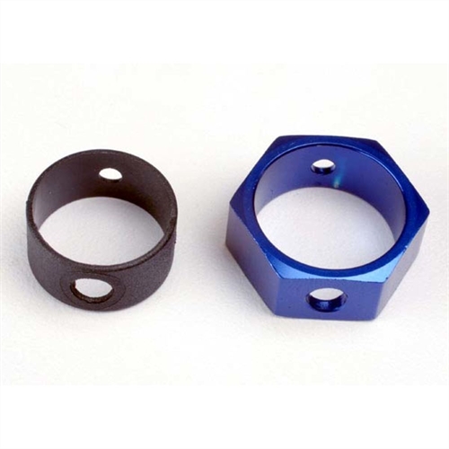 Brake adapter, hex aluminium (blue)