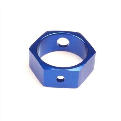 Brake adapter, hex aluminium (blue) (use with HD shafts)