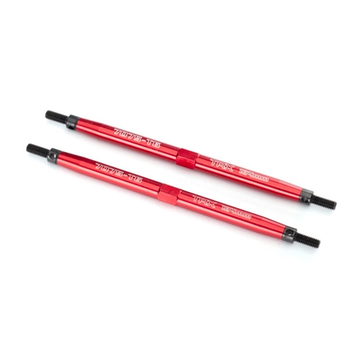 Toe links, Maxx ,Tubes red-anodised, 7075-T6 (124mm, rear)
