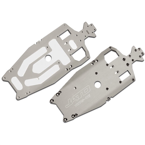 Chassis, 7075-T6 aluminium 3mm (titanium-anodised),adh pad(1