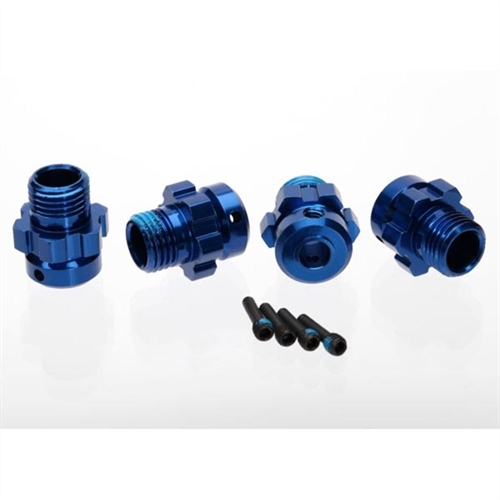 Wheel hub, splined 17mm, 6061-T6 (blue-anodised)(6mm axles)