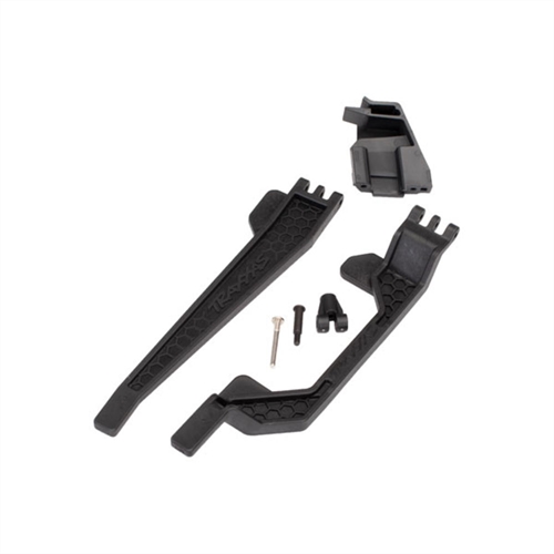 Battery hold-down (2)(clip, post, pin, pivot post screw)