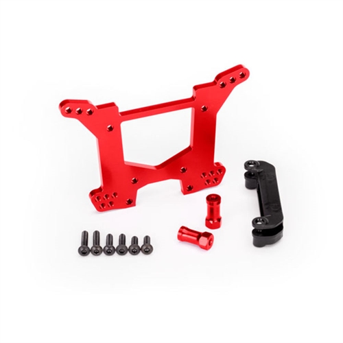 Shock tower, rear, 7075-T6 aluminum (red-anodized)