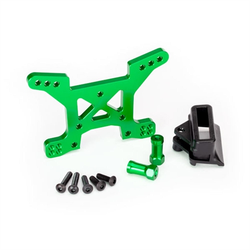 Shock tower, front, 7075-T6 aluminum (green-anodized)