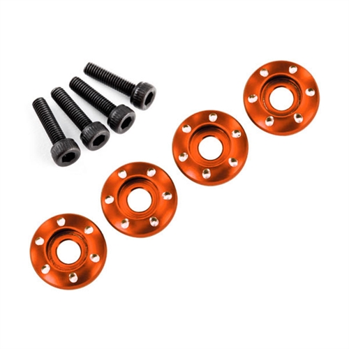 Wheel nut washer, machined aluminium, orange / 3x12mm CS (4)