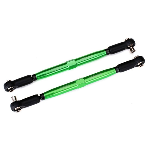 Toe links, X-Maxx (TUBES green-anodized, 7075-T6 aluminum) (