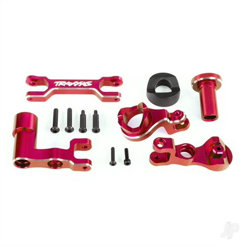 Steering bellcranks (left & right)/ drag link (6061-T6
aluminium, red-anodised) (fits XRT)

