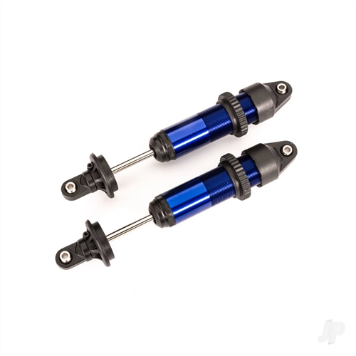 Shocks, GTX, medium (aluminium, blue-anodised) (fully assembled w/o springs) (2)