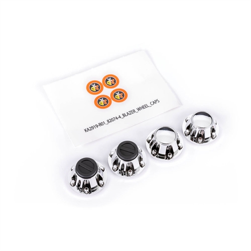 Center caps, wheel (chrome) (front (2), rear (2)) (requires #8255A extended stub axle)