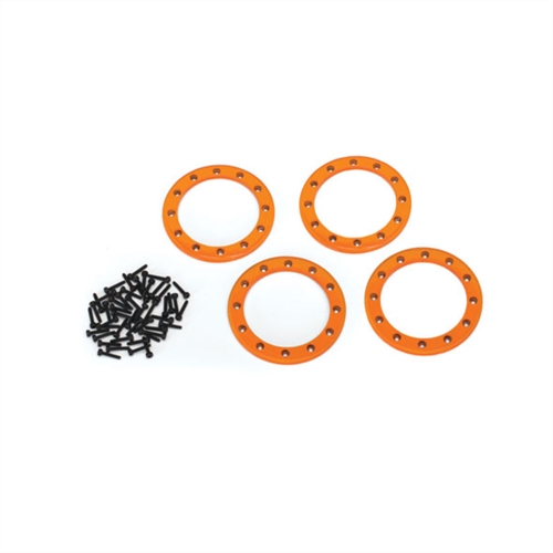 Beadlock rings, orange (2.2') (aluminum) (4)/ 2x10 CS (48)