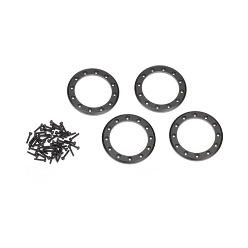 Beadlock rings, black (2.2') (aluminum) (4)/ 2x10 CS (48)