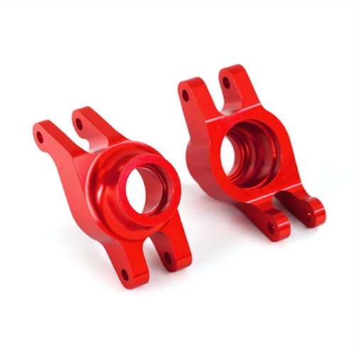 Carriers, stub axle (red-anodized 6061-T6 aluminum) (rear) (