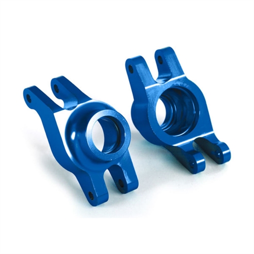 Carriers, stub axle (blue-anodized 6061-T6 aluminum) (rear)