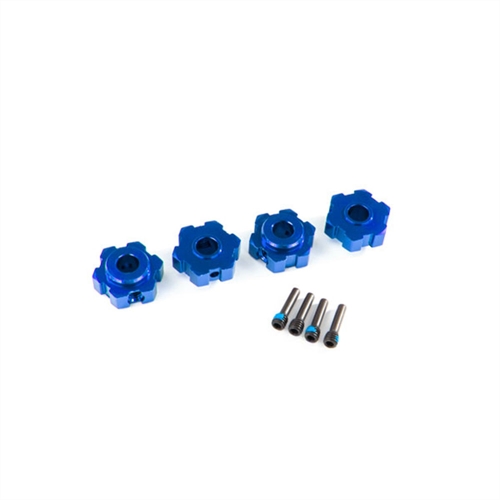 Wheel hubs, hex, aluminum (blue-anodized) (4)