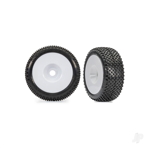 Tyres & wheels, assembled, glued (white dished 3.0" wheels,
Response Pro 3.0" tyres, foam inserts) (2)
